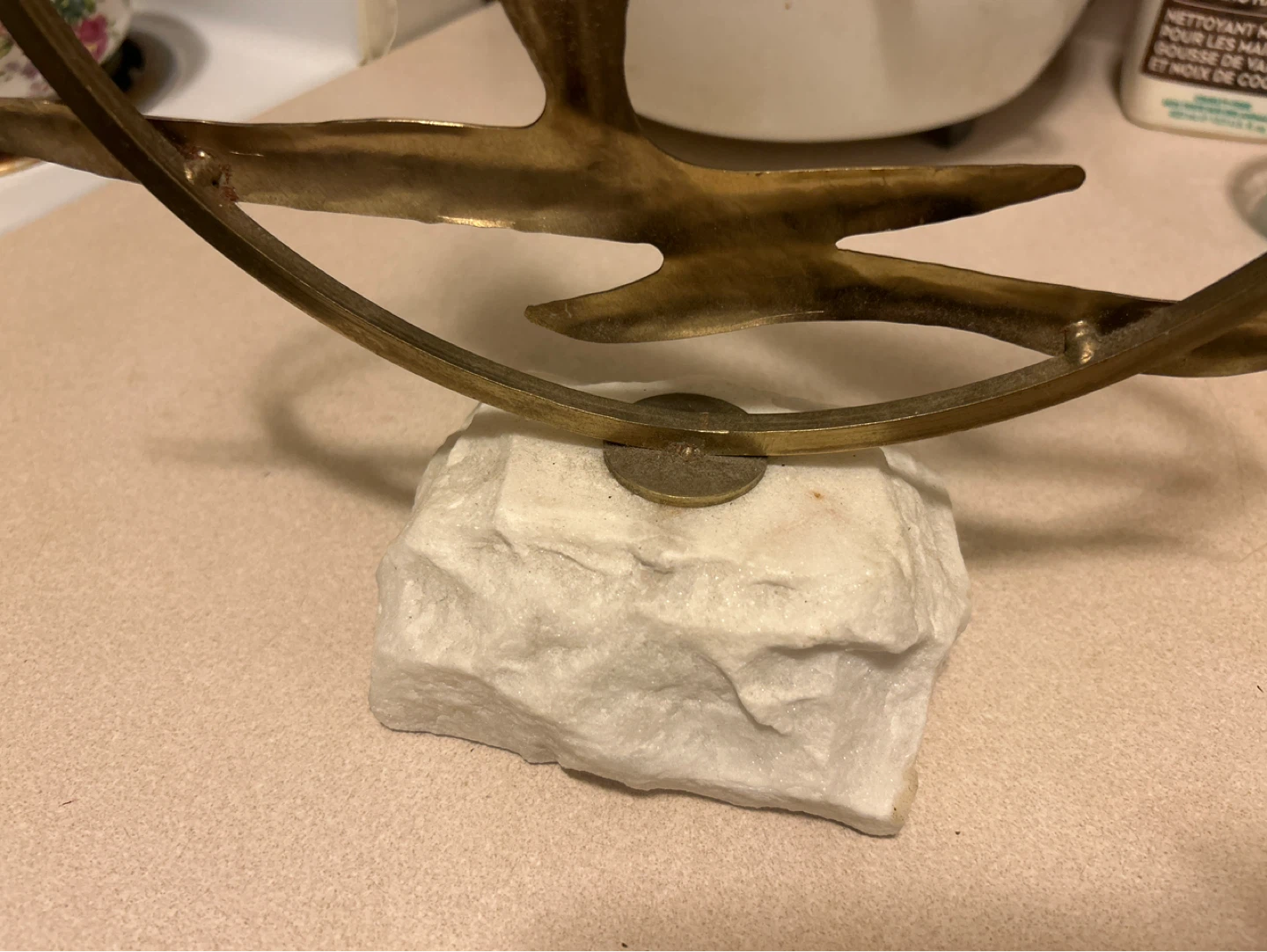 Brass Sailboat Sculpture on Marble Base - photo 3