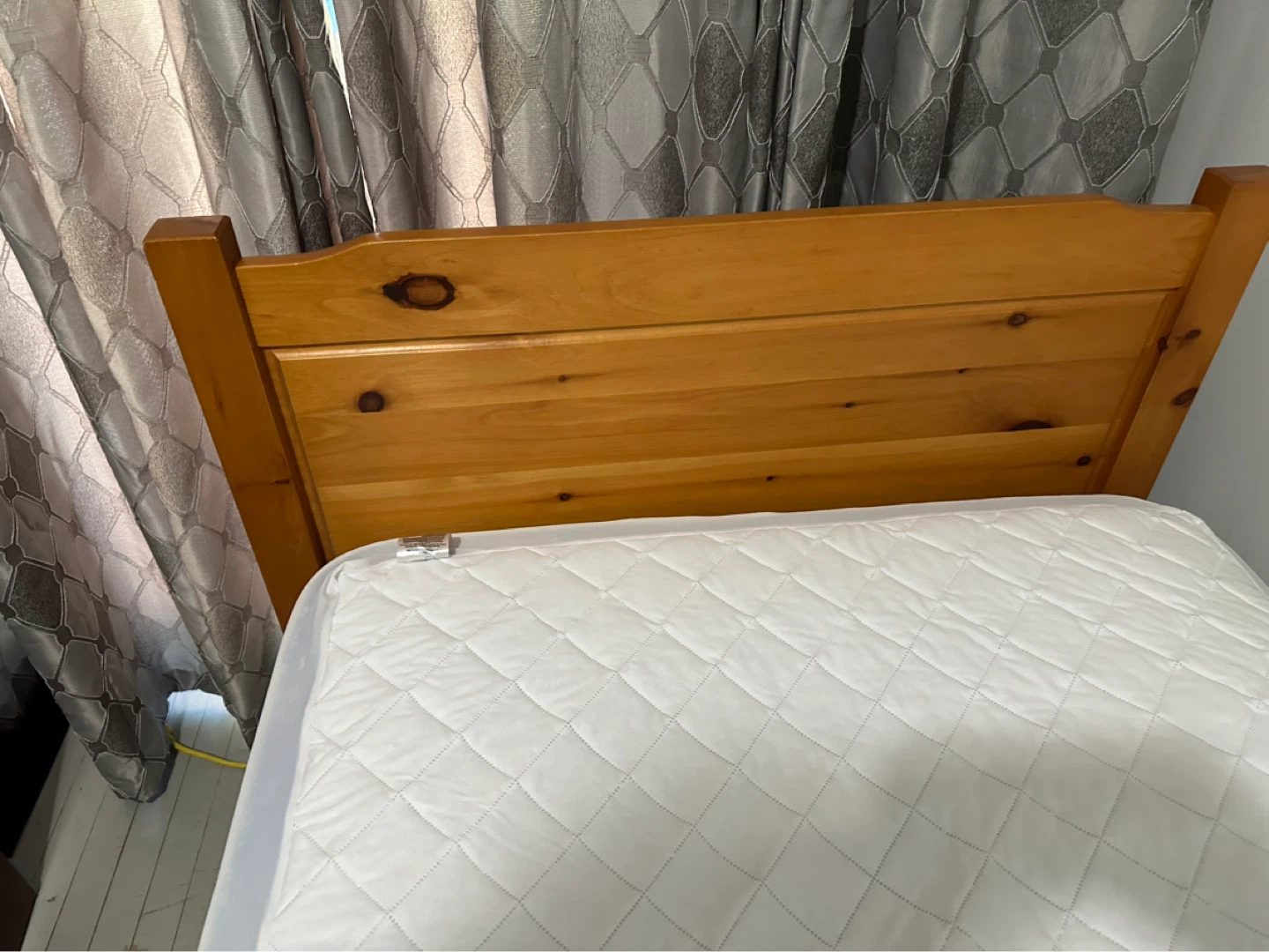 Wooden Twin Bed Frame with Storage Drawers and Cabinet - photo 2