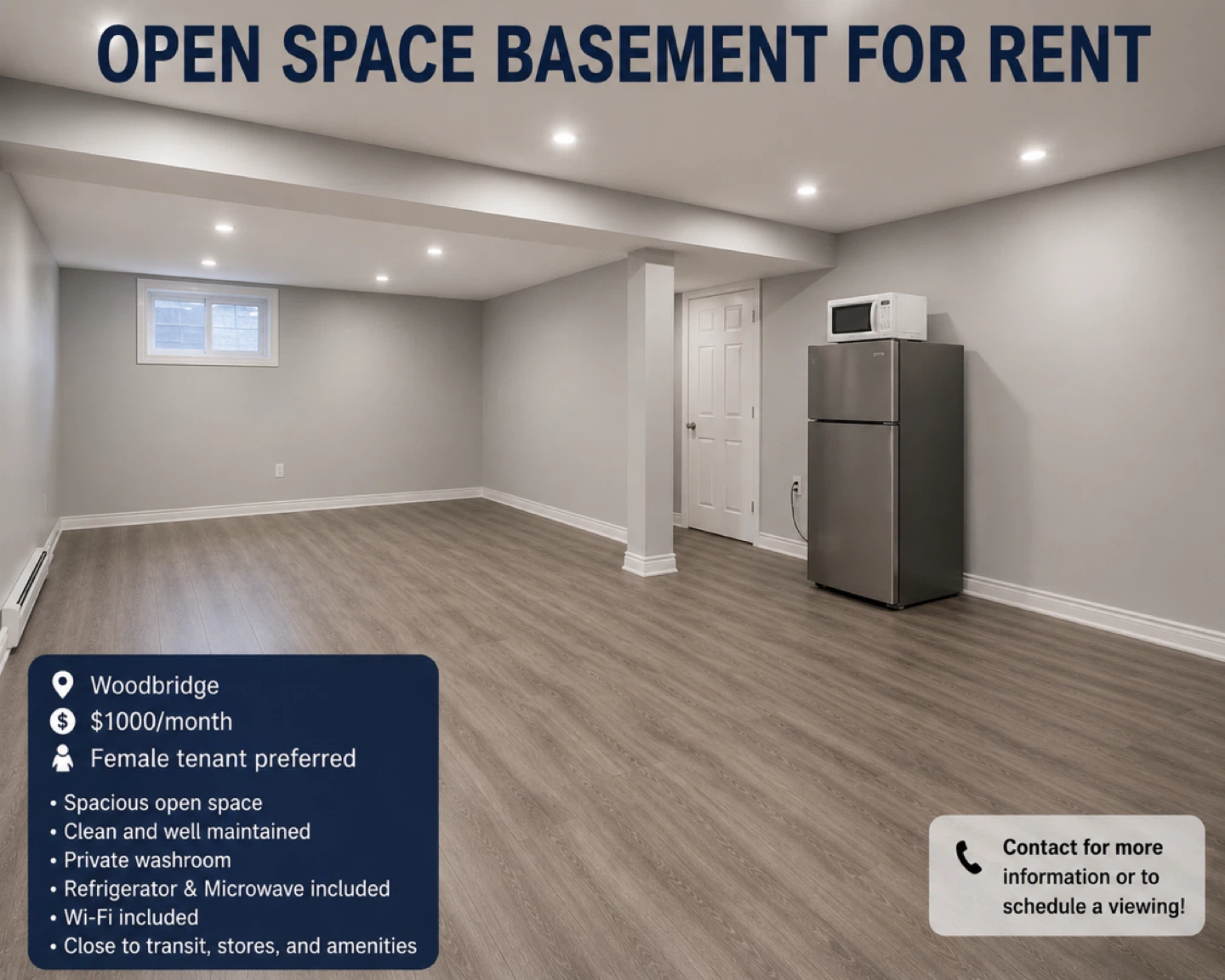 🏡 Basement Space for Rent in Woodbridge