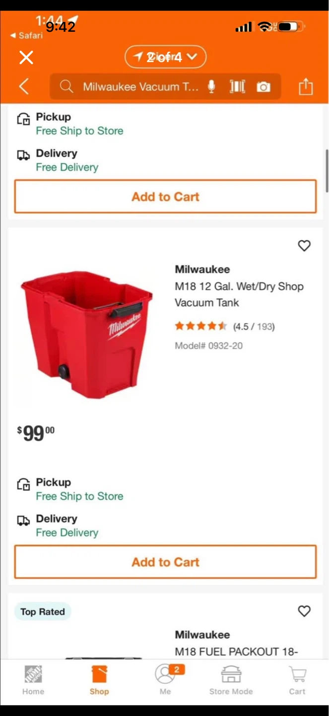 Milwaukee M18 12 Gal. Wet/Dry Shop Vacuum Tank only - photo 2