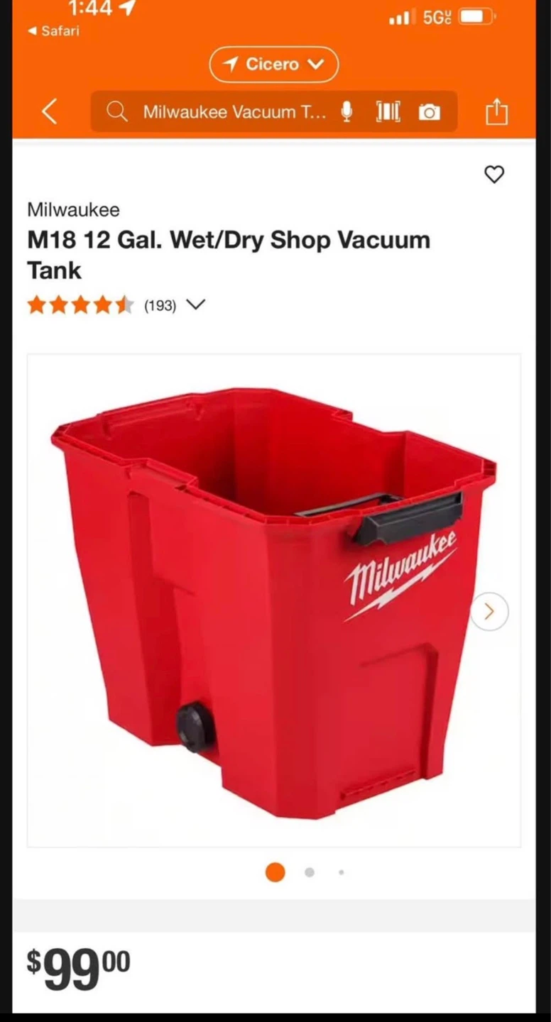 Milwaukee M18 12 Gal. Wet/Dry Shop Vacuum Tank only - photo 3