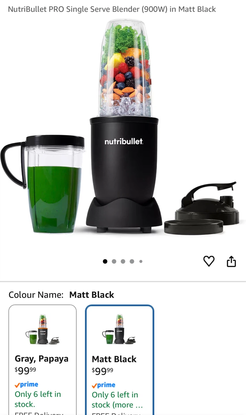 NutriBullet Pro Single Serve Blender (900W) - Matte Black - photo 2