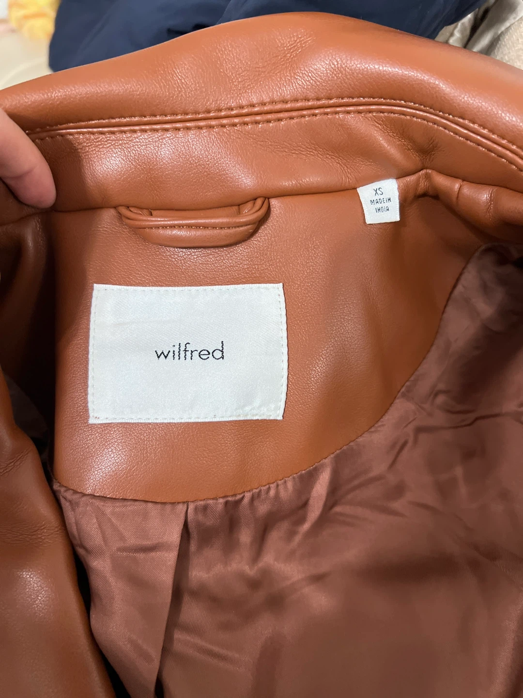 Wilfred Brown Faux Leather Moto Jacket - photo 2