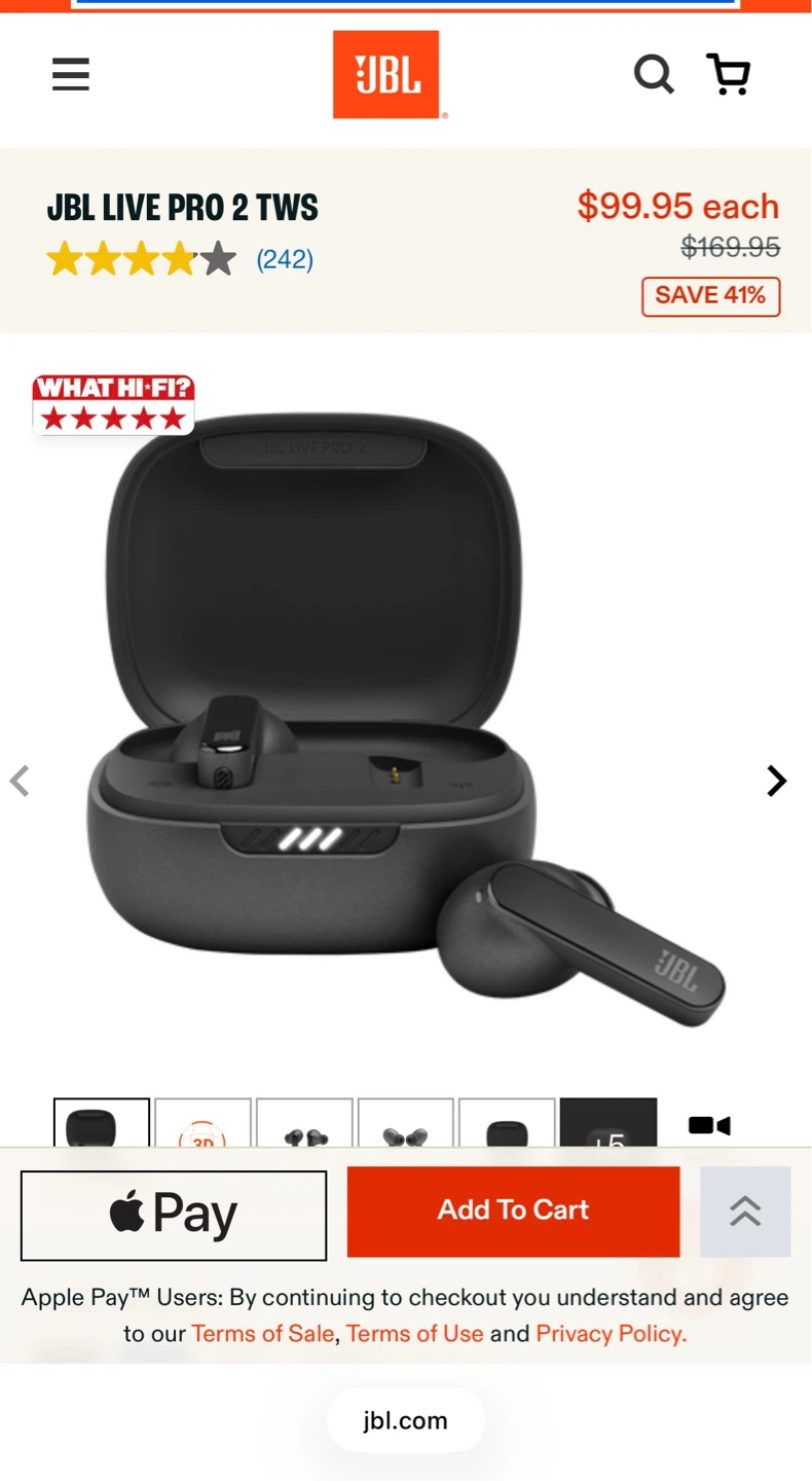 JBL Live Pro 2 TWS Wireless Earbuds - Black
