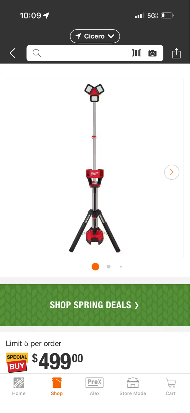 Milwaukee M18 LED Work Light with Extendable Mast