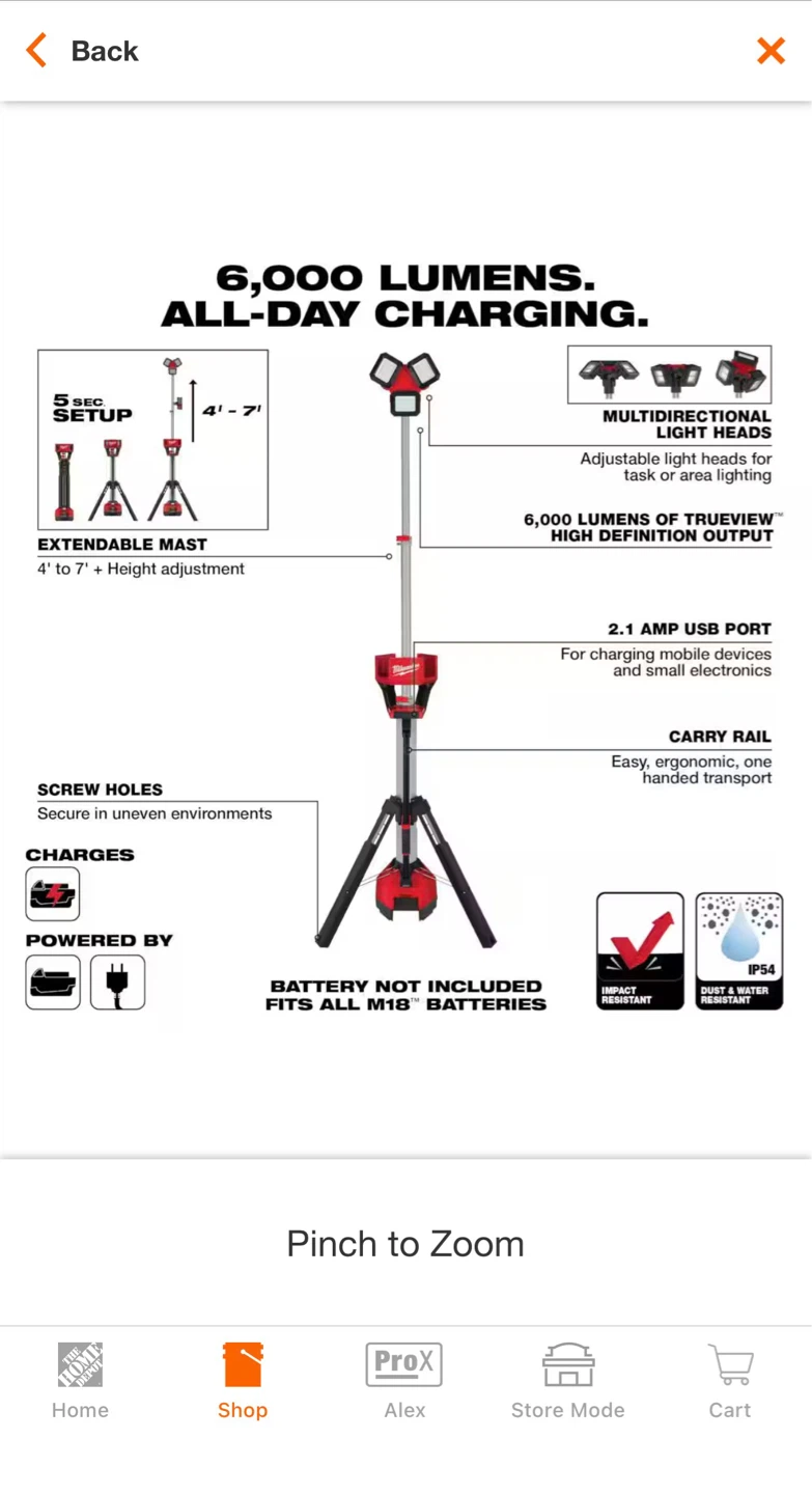 Milwaukee M18 LED Work Light with Extendable Mast - photo 2