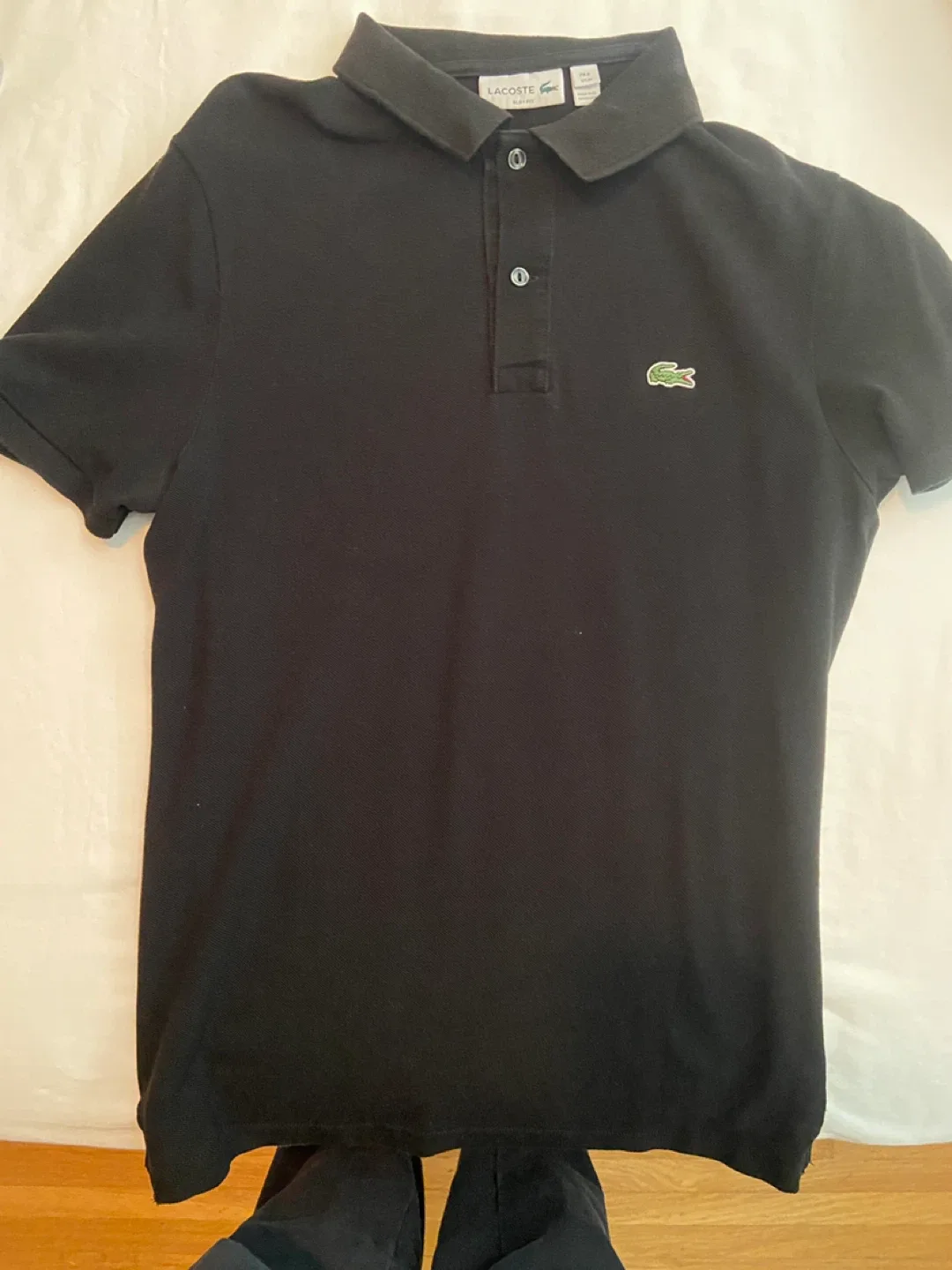 Lacoste Black Slim Fit Polo Shirt - Size M