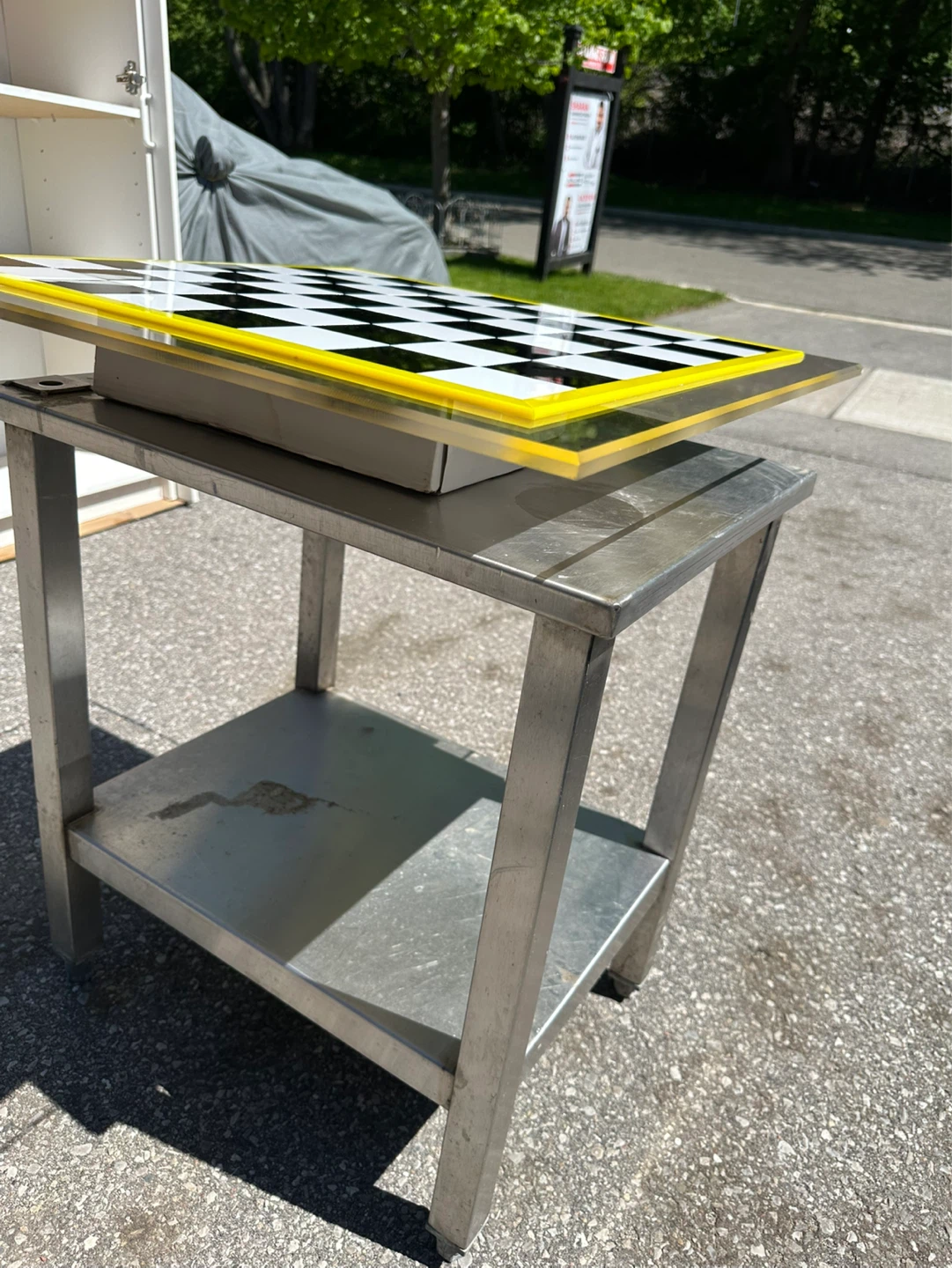 Unique Checkerboard Accent Table Top - photo 2