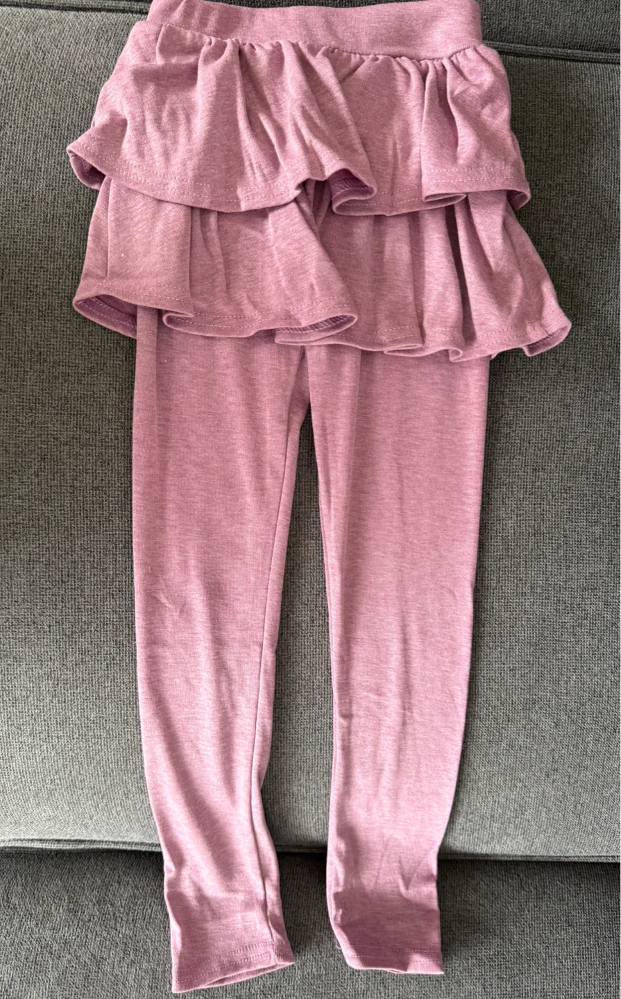 Immediate Pick Up - Girls Stretchy Athletic Leggings with Skirt