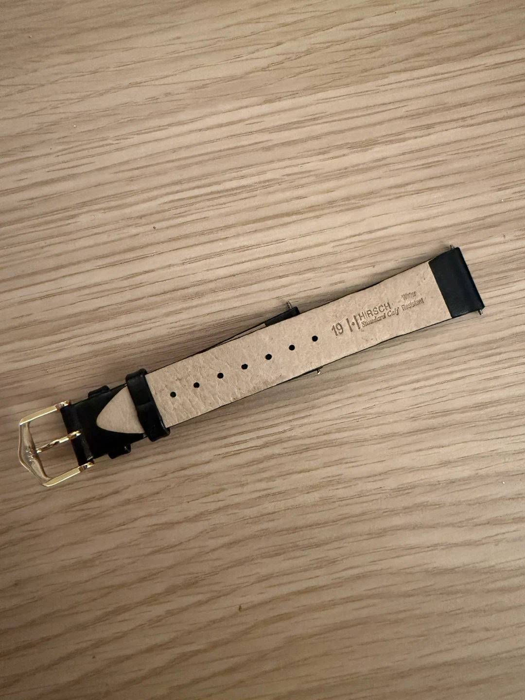 Hirsch Black Leather Watch Strap 19mm - photo 2