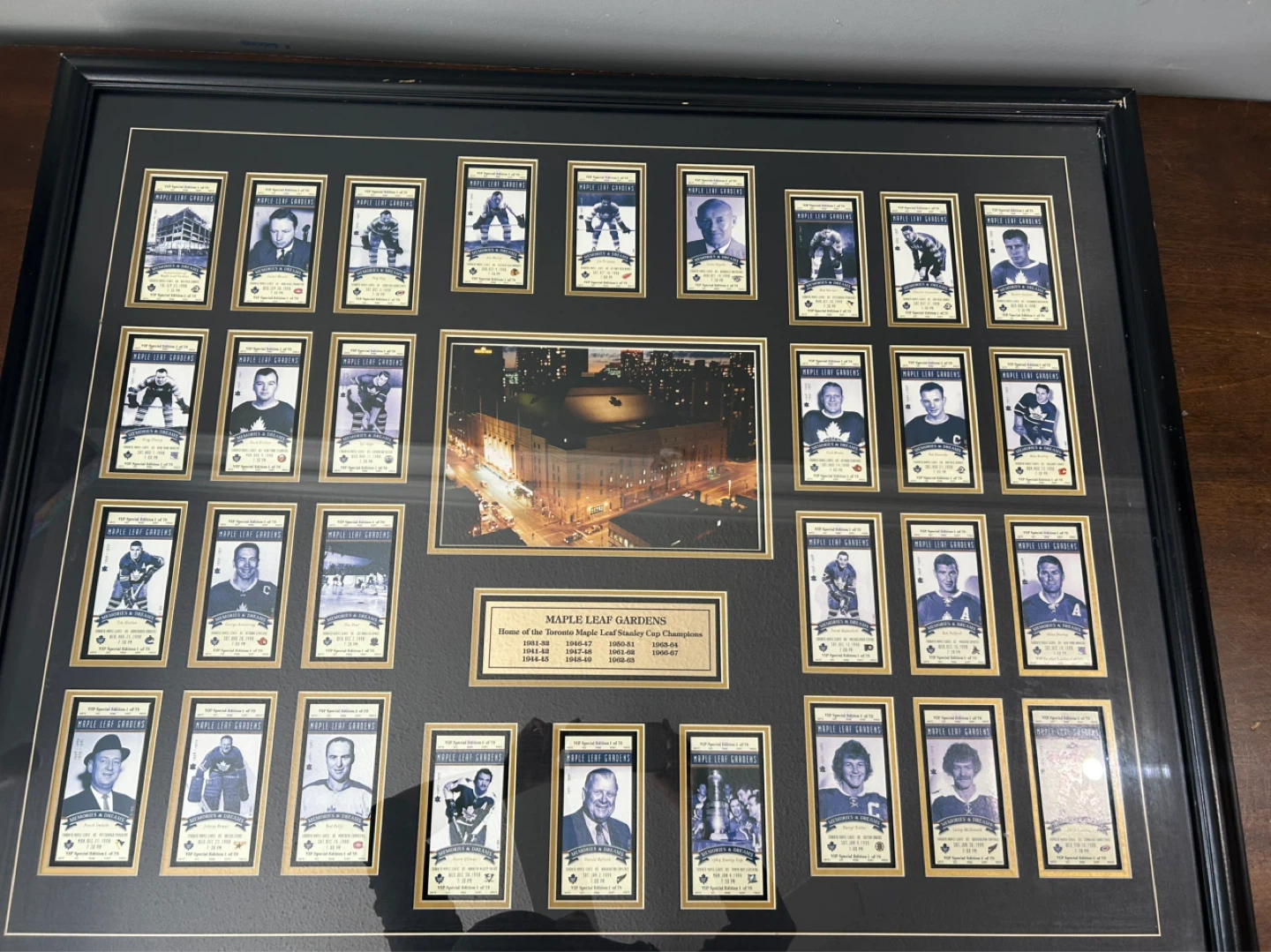 Framed Maple Leaf Gardens Final Season Ticket Set