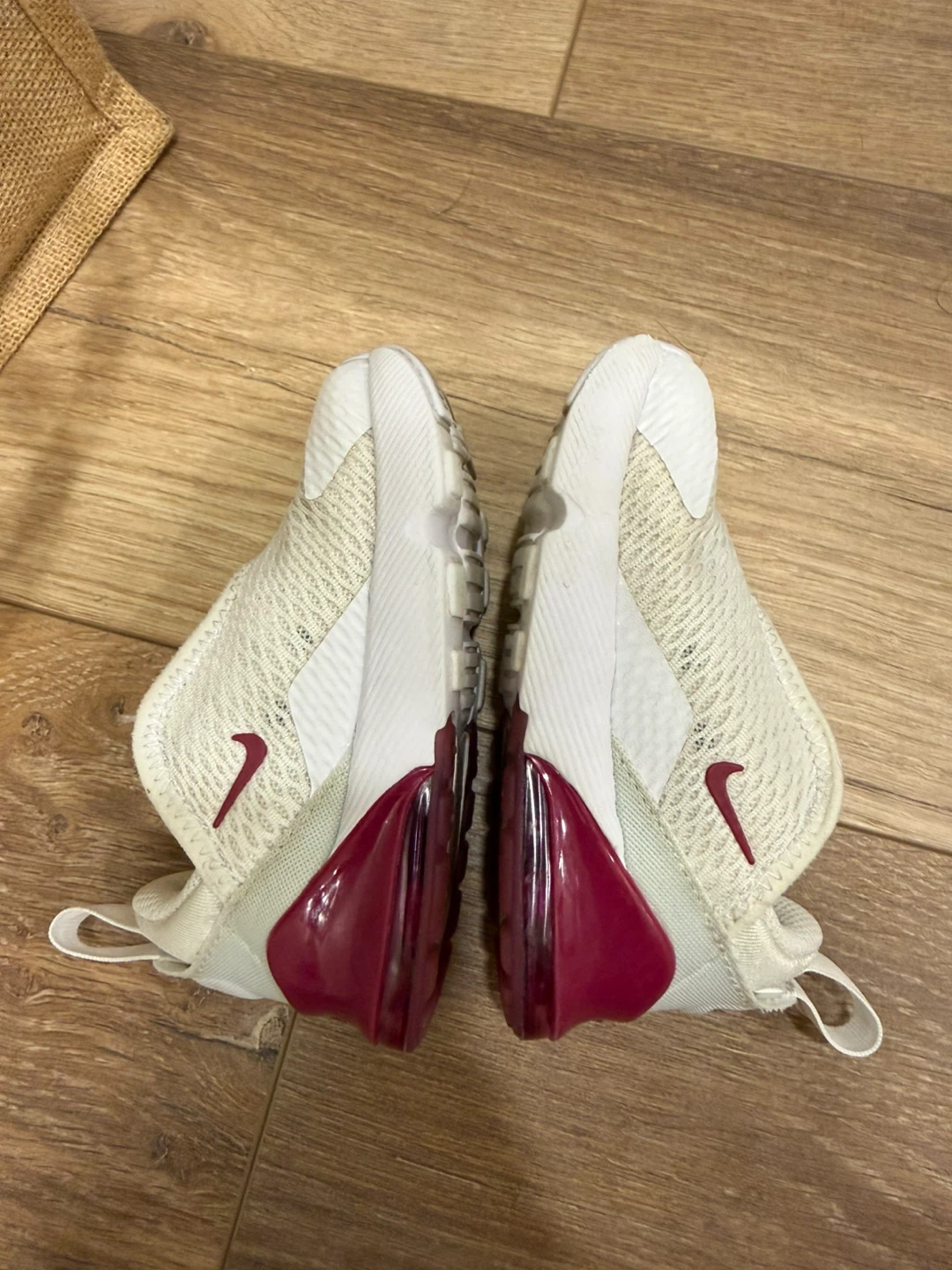 Nike Air Max 270 Toddler Shoes Size 7C White Burgundy - photo 2