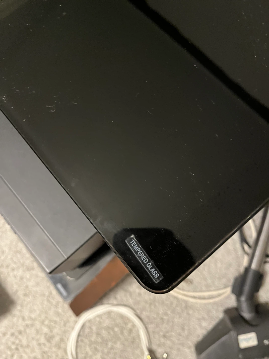 Black Tempered Glass Entertainment Stand - photo 3