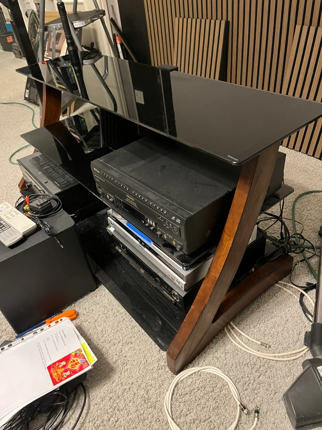 Black Tempered Glass Entertainment Stand - photo 2