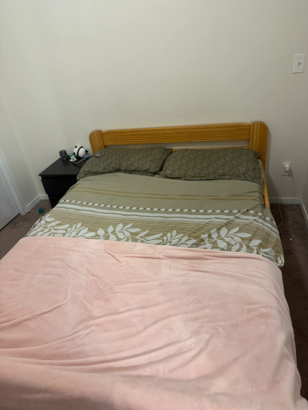Wooden Bed Frame with Headboard and Mattress - photo 2