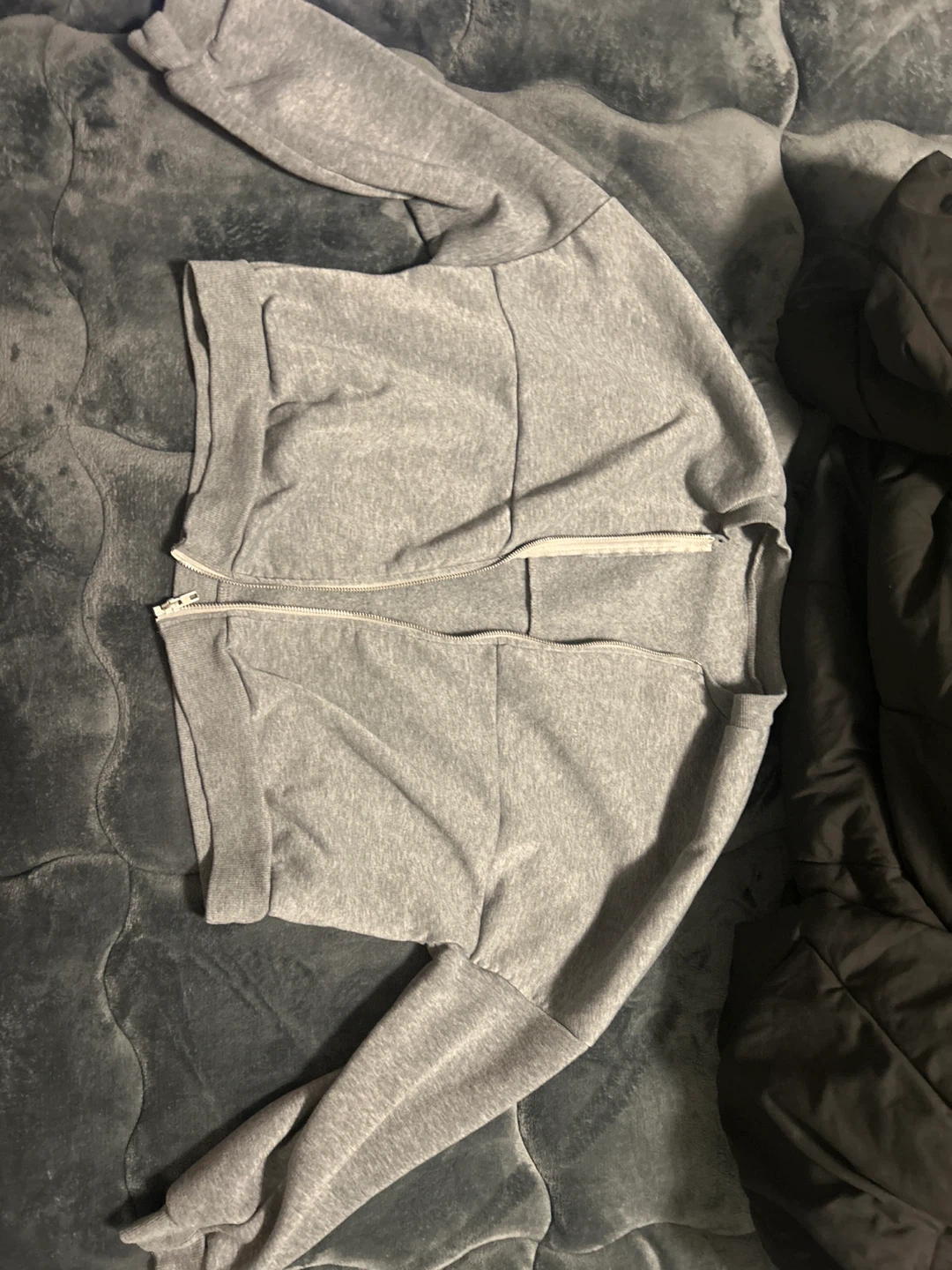 SHEIN Curve Grey Zip-Up Hoodie