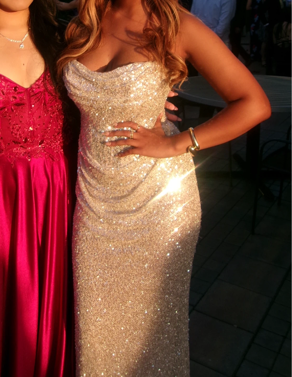 Sparkly Strapless Prom Dress
