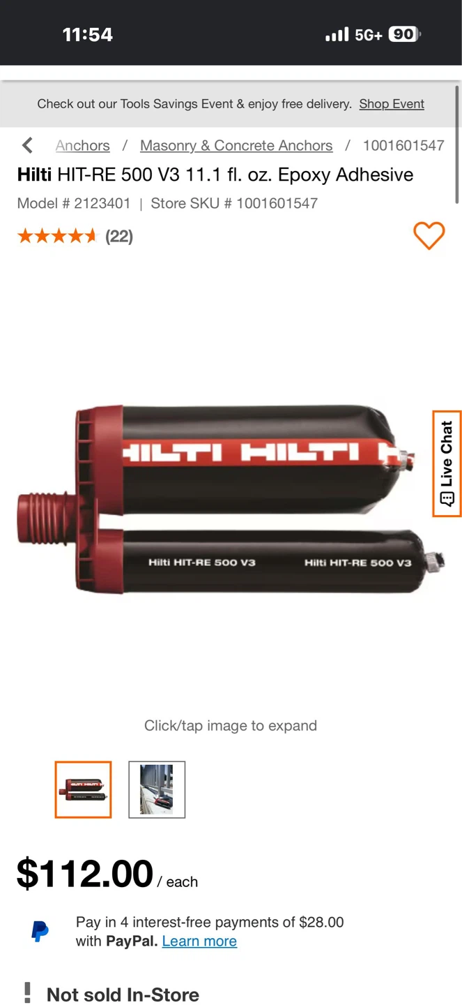 Hilti HIT-RE 500 V3 11.1 fl. oz. Epoxy Adhesive