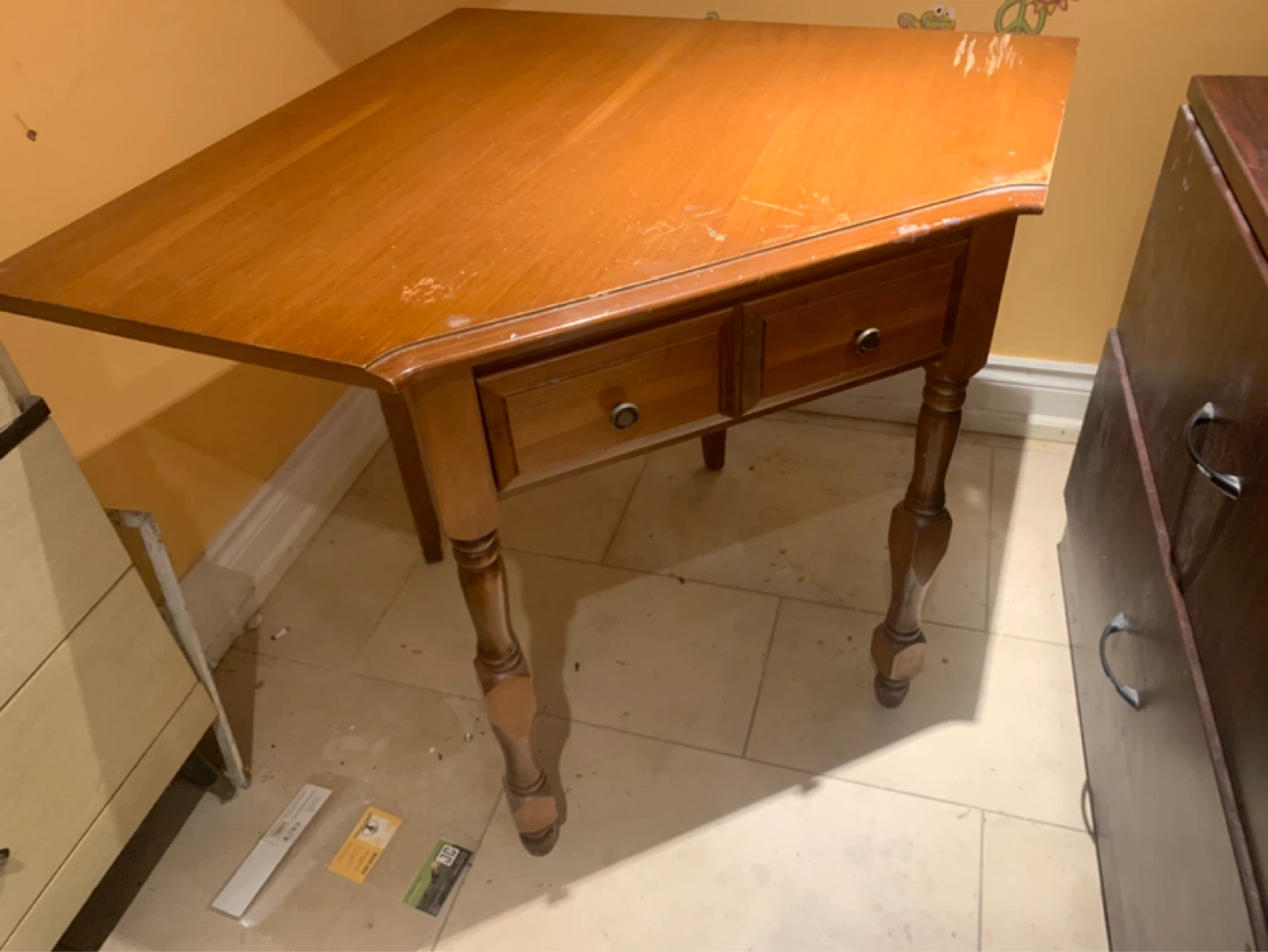 Wooden Desk with Two Drawers corner desk