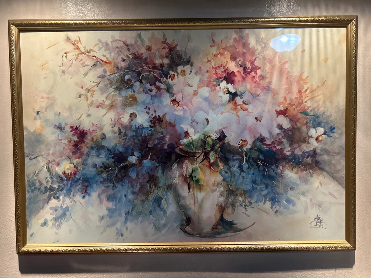 Framed Floral Watercolor Painting - photo 2