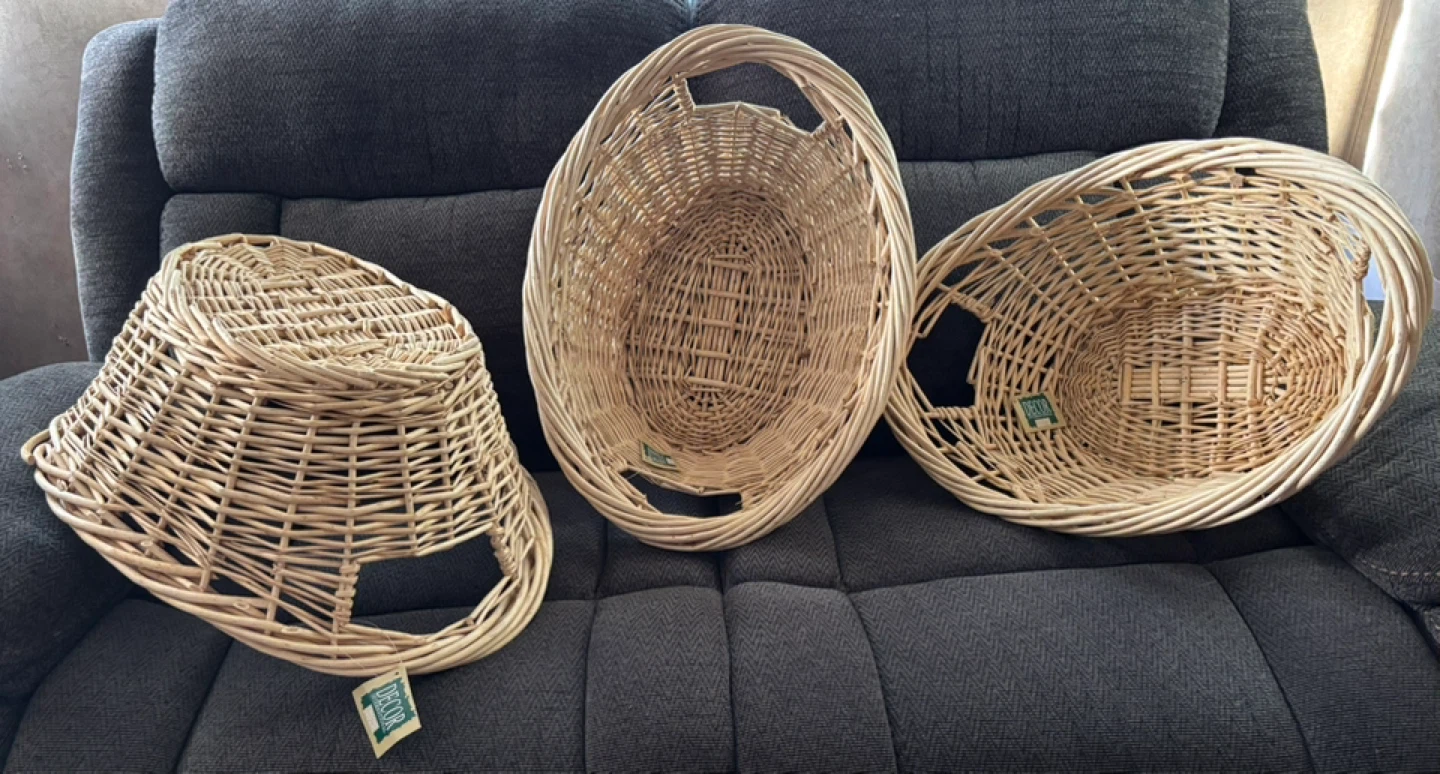 Decor International Wicker Baskets (Set of 3)