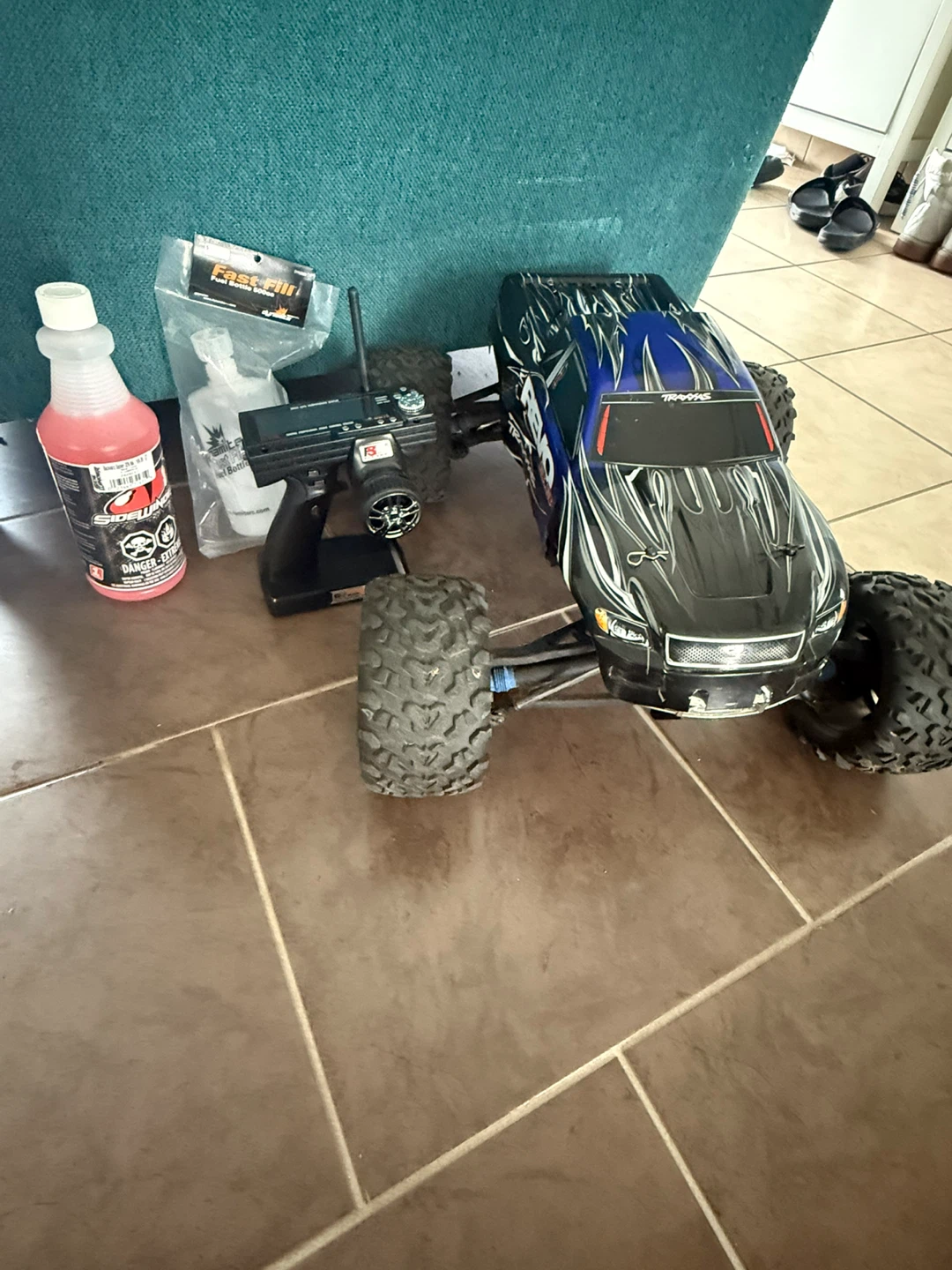 Traxxas RC Monster Truck with Remote and Fuel Bottle