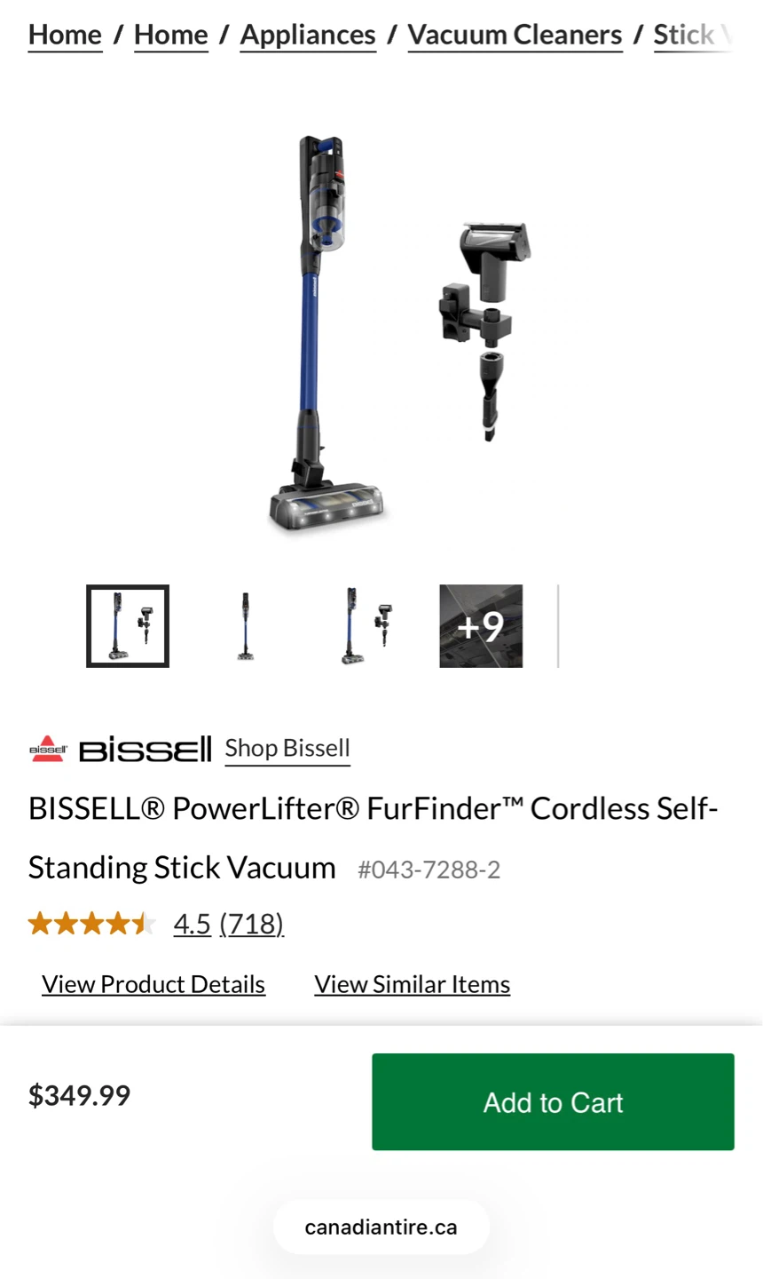 BISSELL PowerLifter FurFinder Stick Vacuum