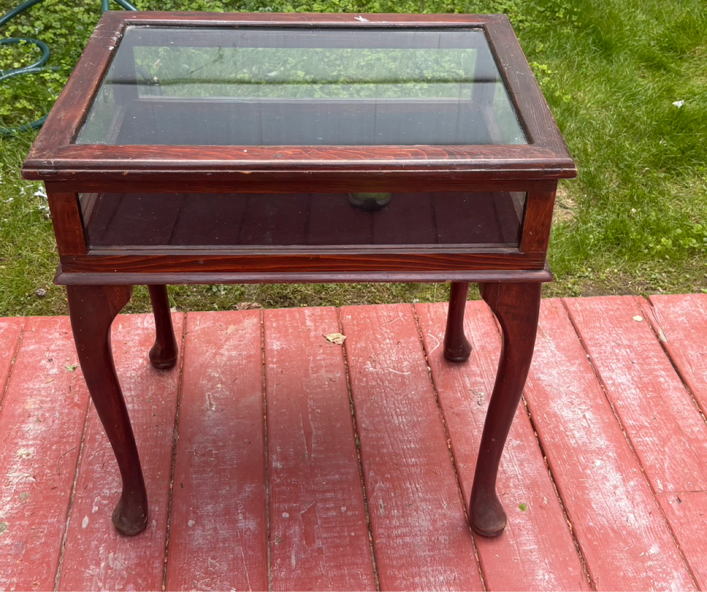 Vintage Glass Display Cabinet Table