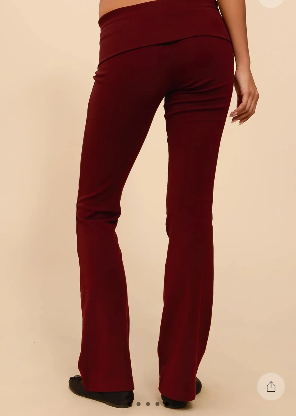 Edikted Burgundy Foldover Flare Pants - L - photo 5