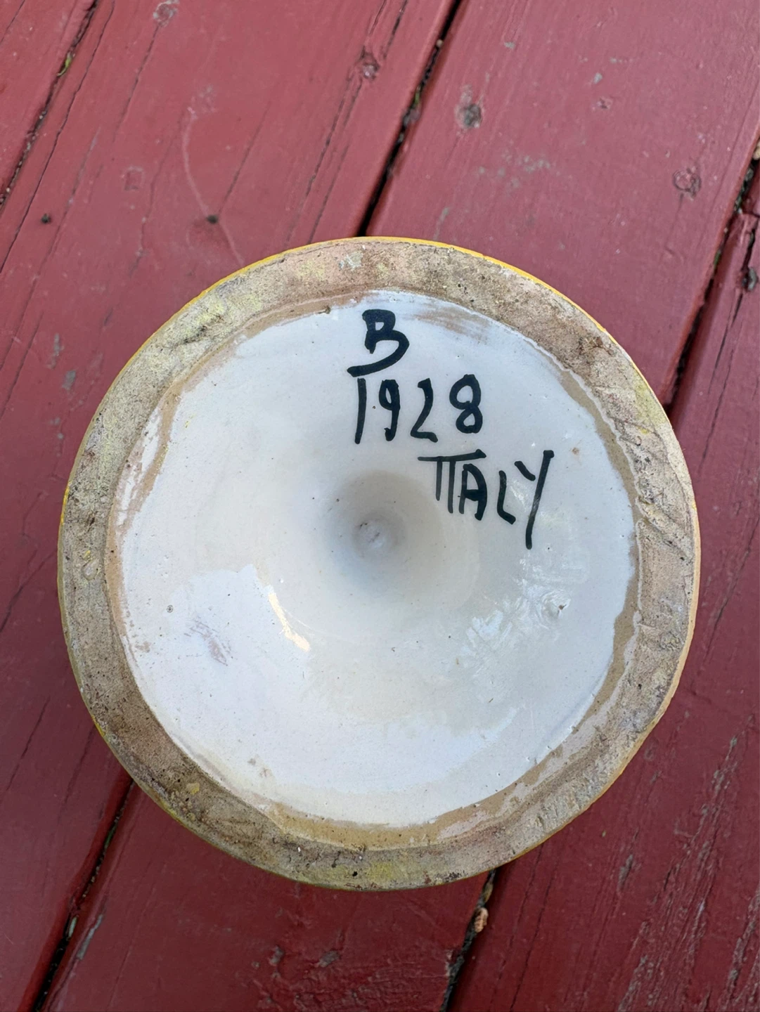 Vintage Blue and Yellow Floral Ceramic Urn - photo 3