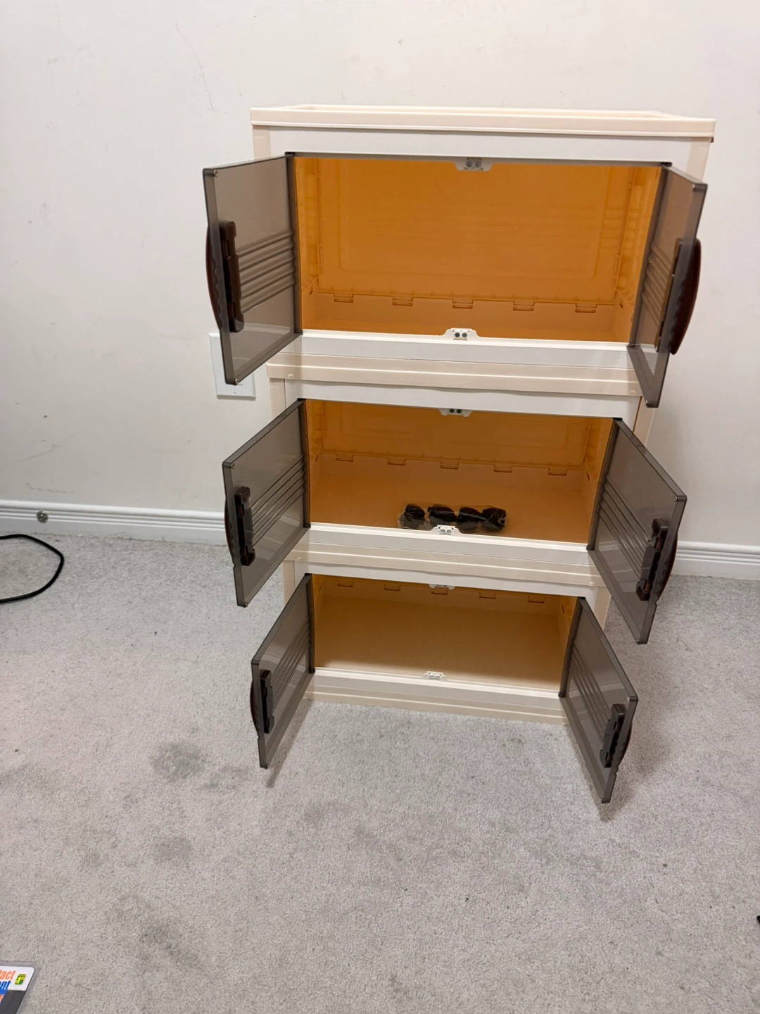 Cream 3-Drawer Storage Cabinet with Wheels - photo 2