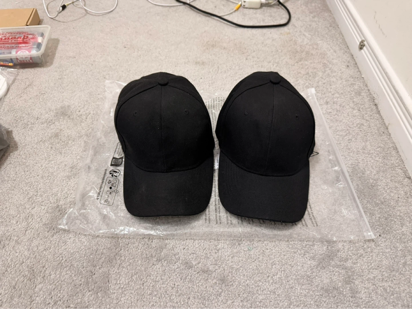 Black Baseball Caps - Pack of 2