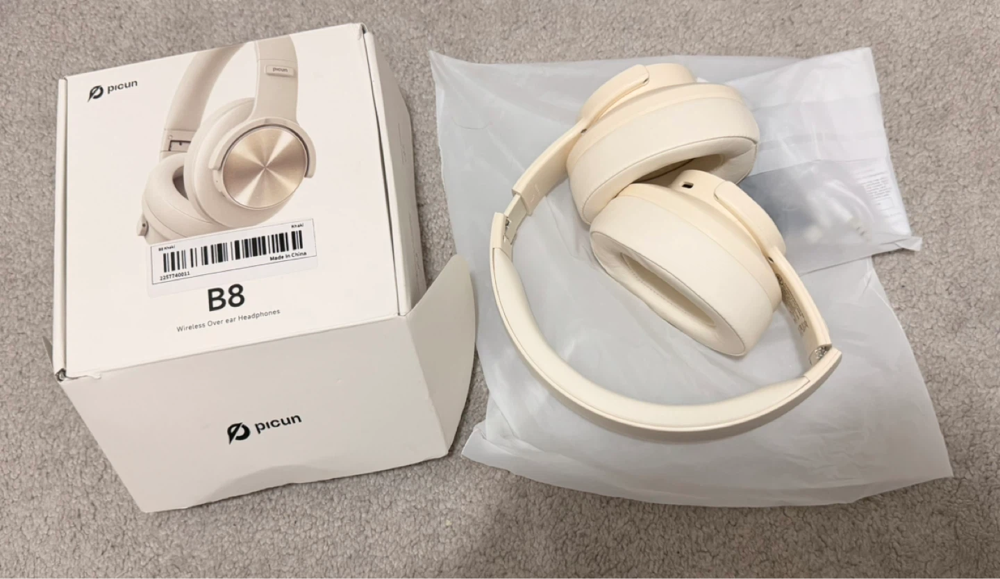 Picun B8 Cream Wireless Over-Ear Headphones - photo 2