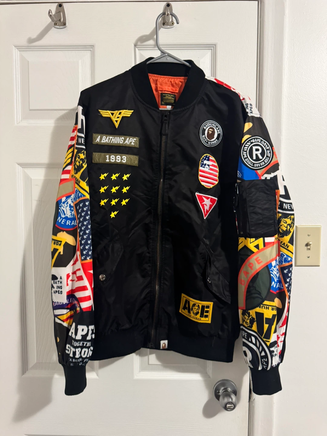 A Bathing Ape (BAPE) Patch MA-1 Bomber Jacket (XXL)
