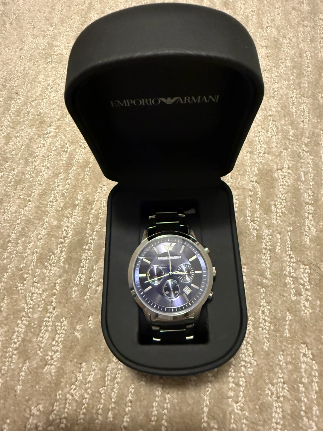 Emporio Armani Men’s Chronograph Watch Blue Dial Stainless Steel