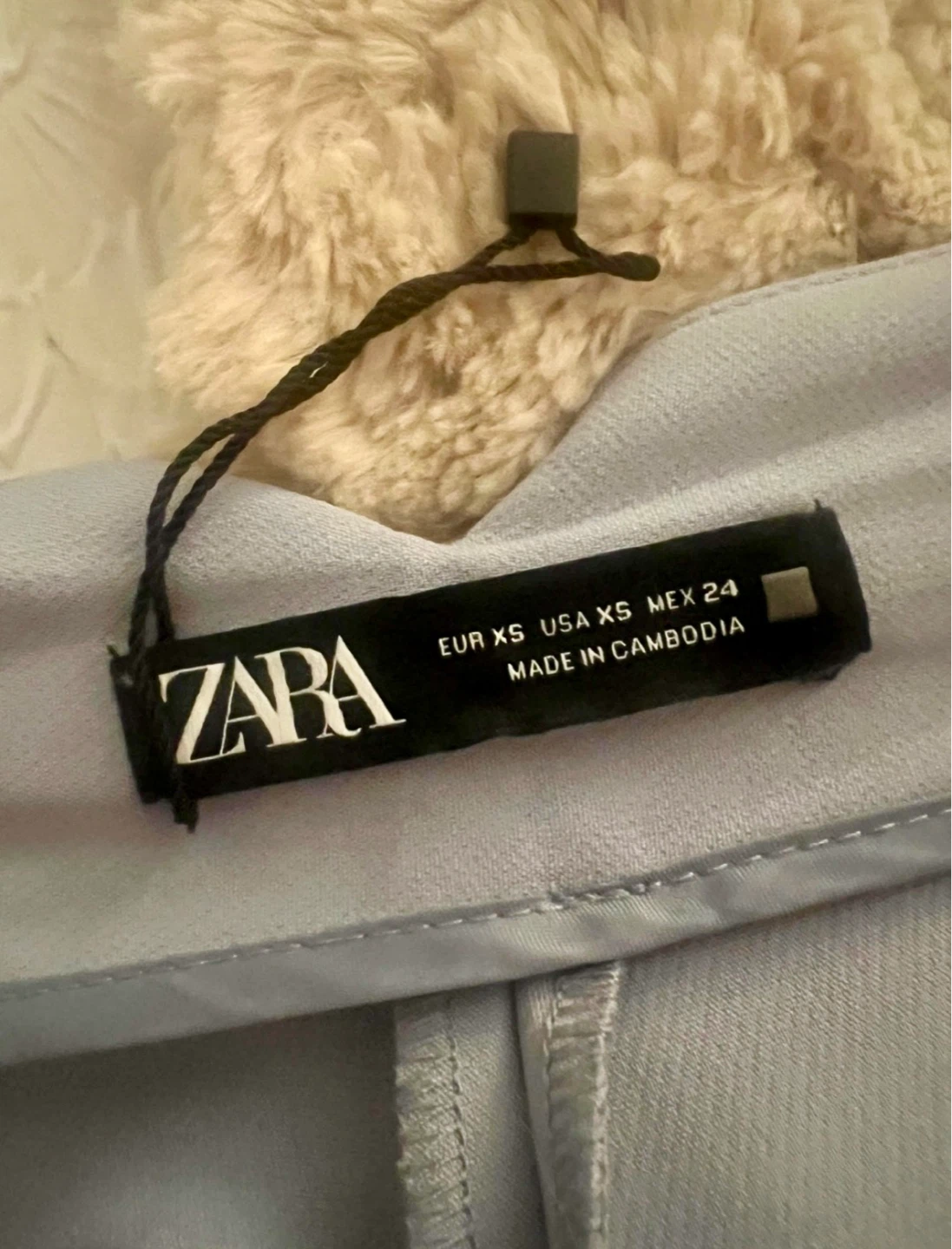 ZARA Light Blue High-Waisted Pleated Pants - photo 2