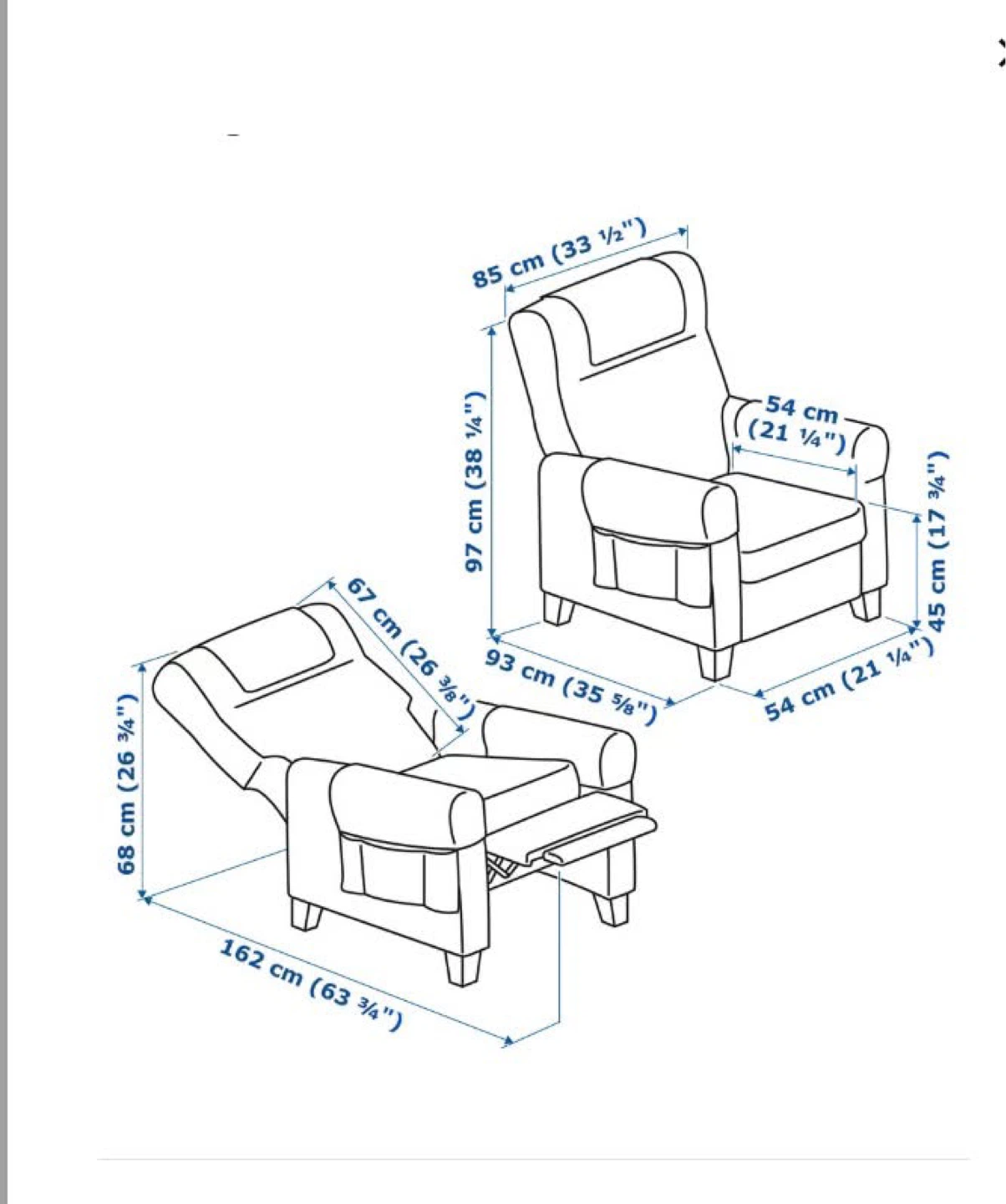 IKEA Muren Grey Upholstered Nursery Glider Recliner - photo 3