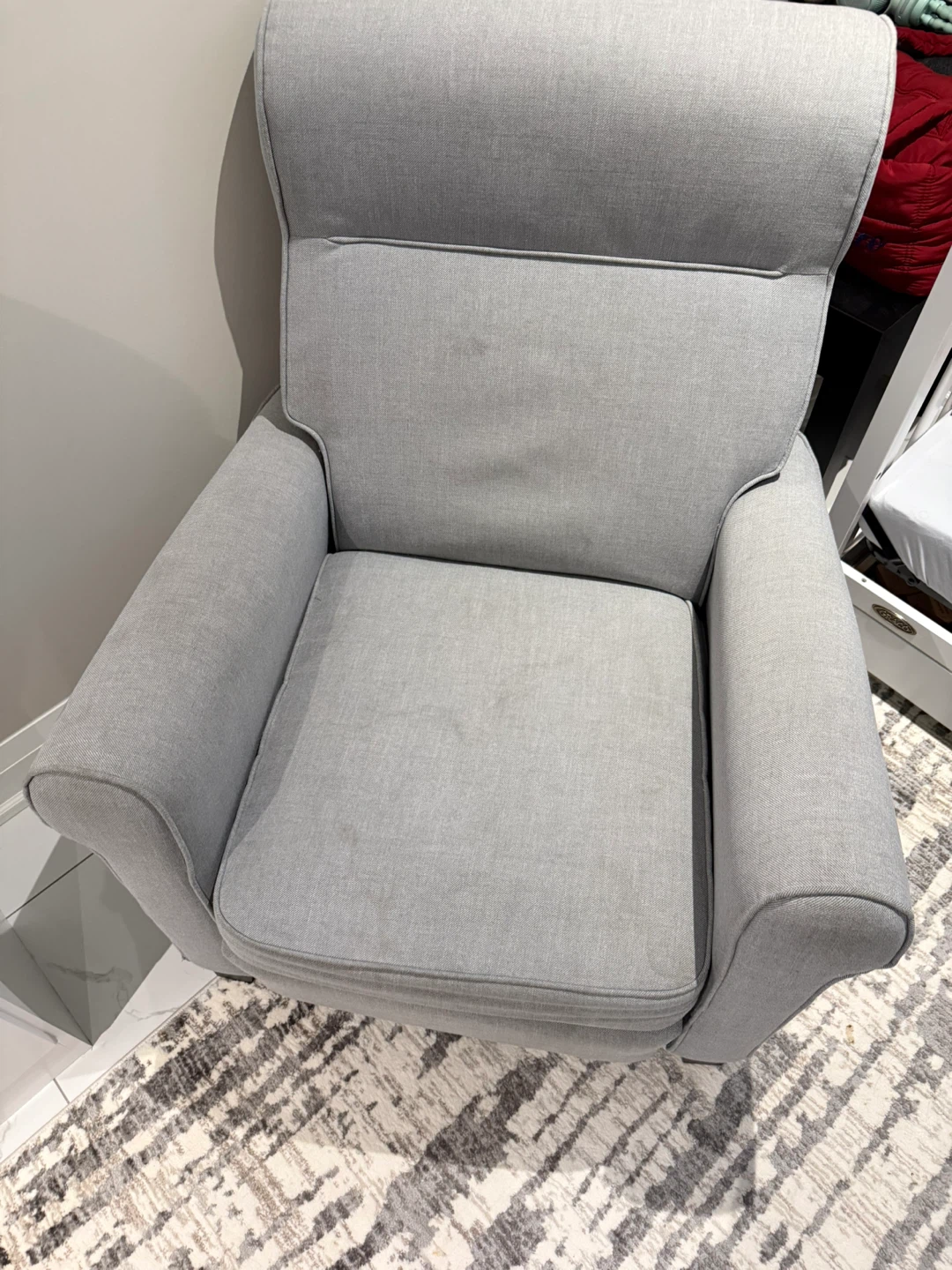 IKEA Muren Grey Upholstered Nursery Glider Recliner - photo 2