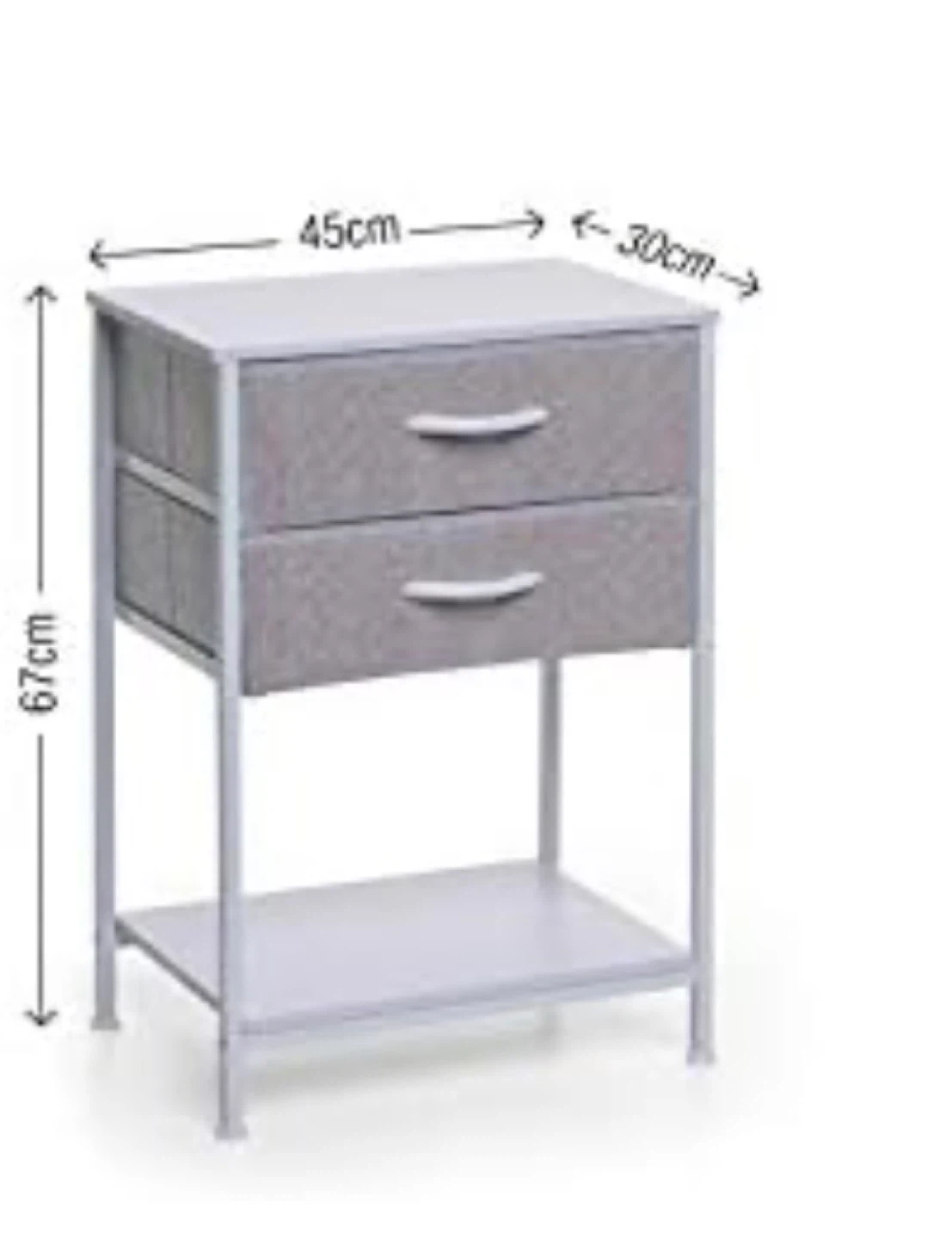 2-Drawer Fabric Storage Nightstand - photo 3
