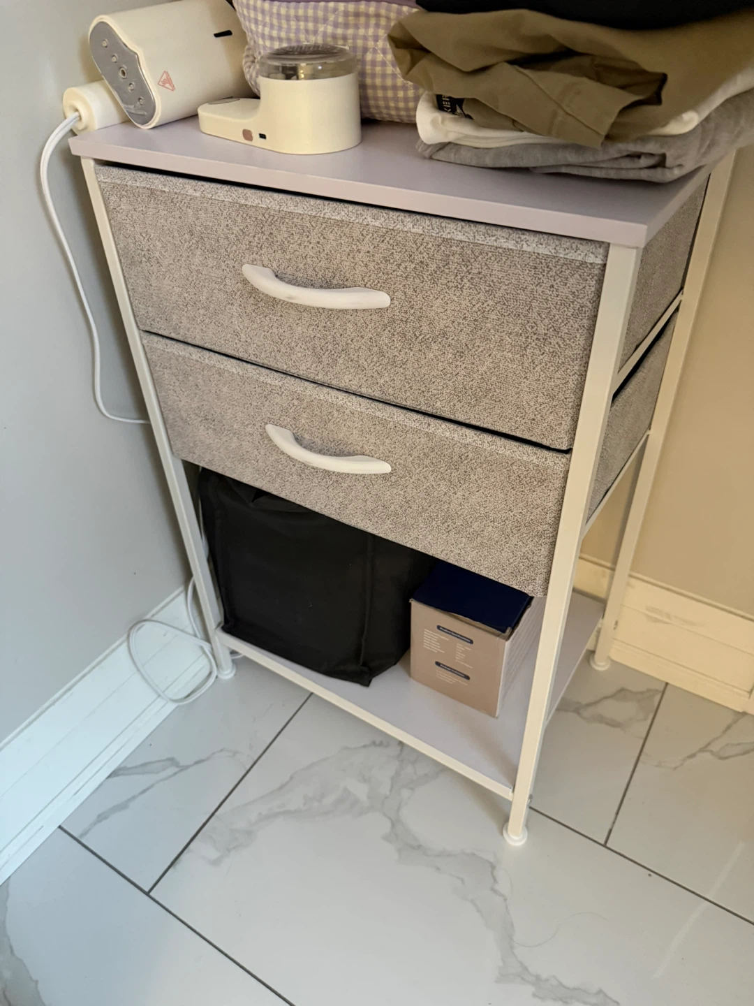 2-Drawer Fabric Storage Nightstand - photo 2