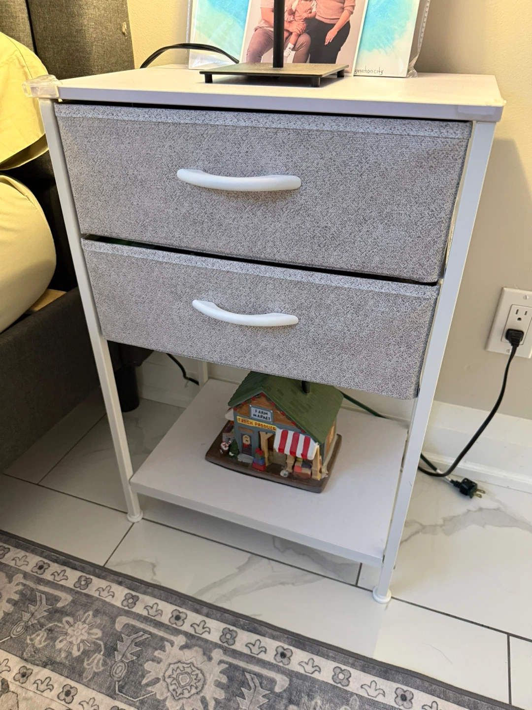 2-Drawer Fabric Storage Nightstand