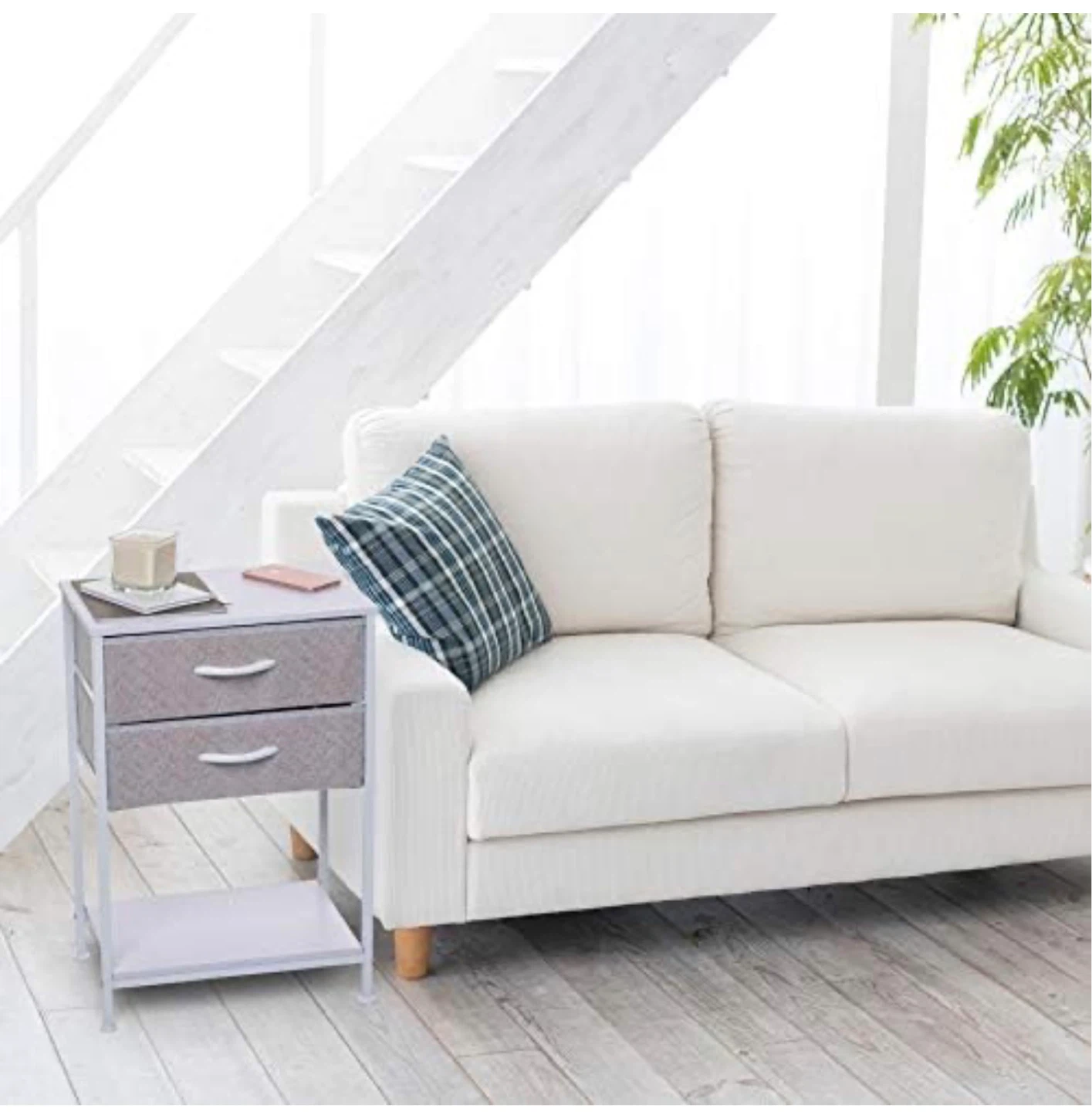 2-Drawer Fabric Storage Nightstand - photo 4