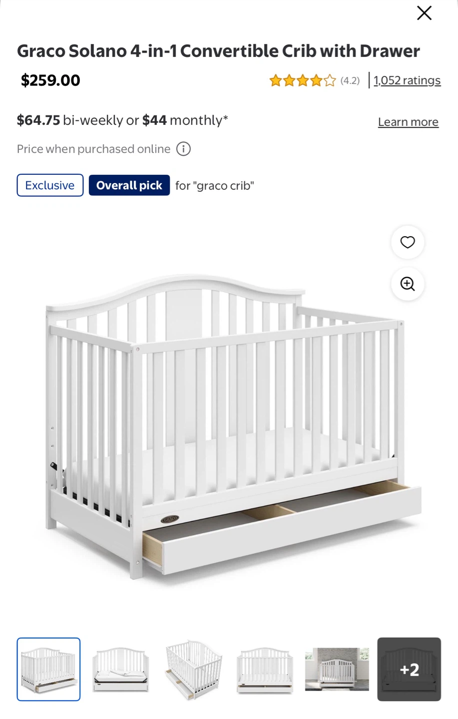 Graco Solano 4-in-1 Crib with Drawer and Simmons Mattress - photo 3