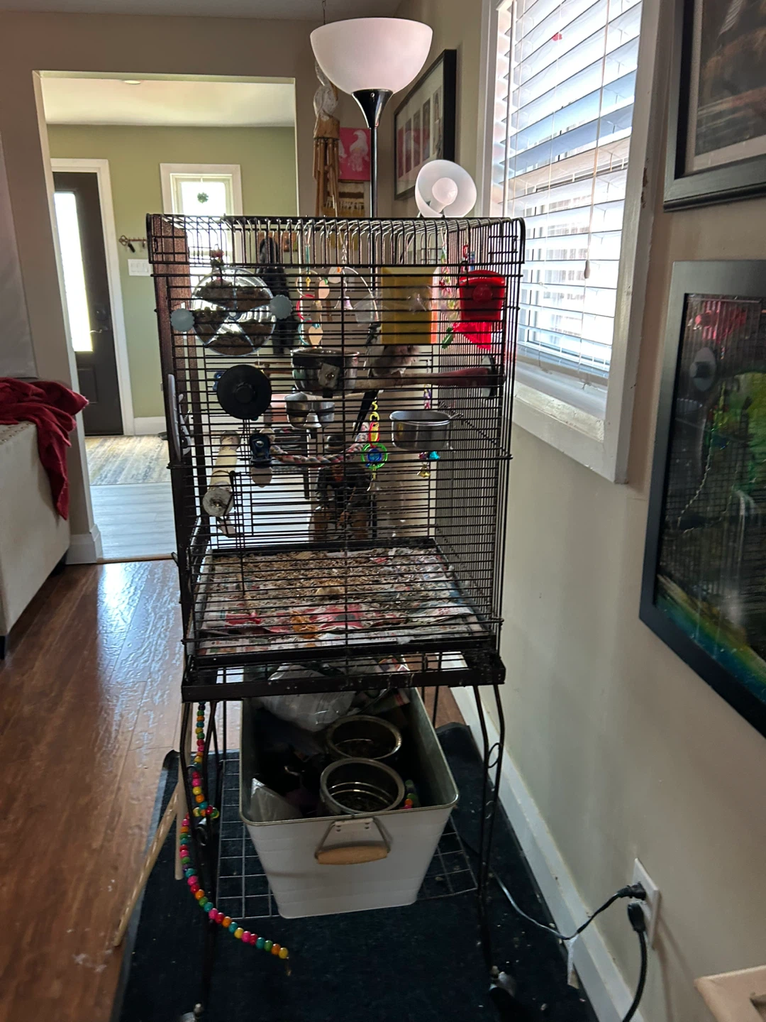 Large Bird Cage with Stand and Accessories