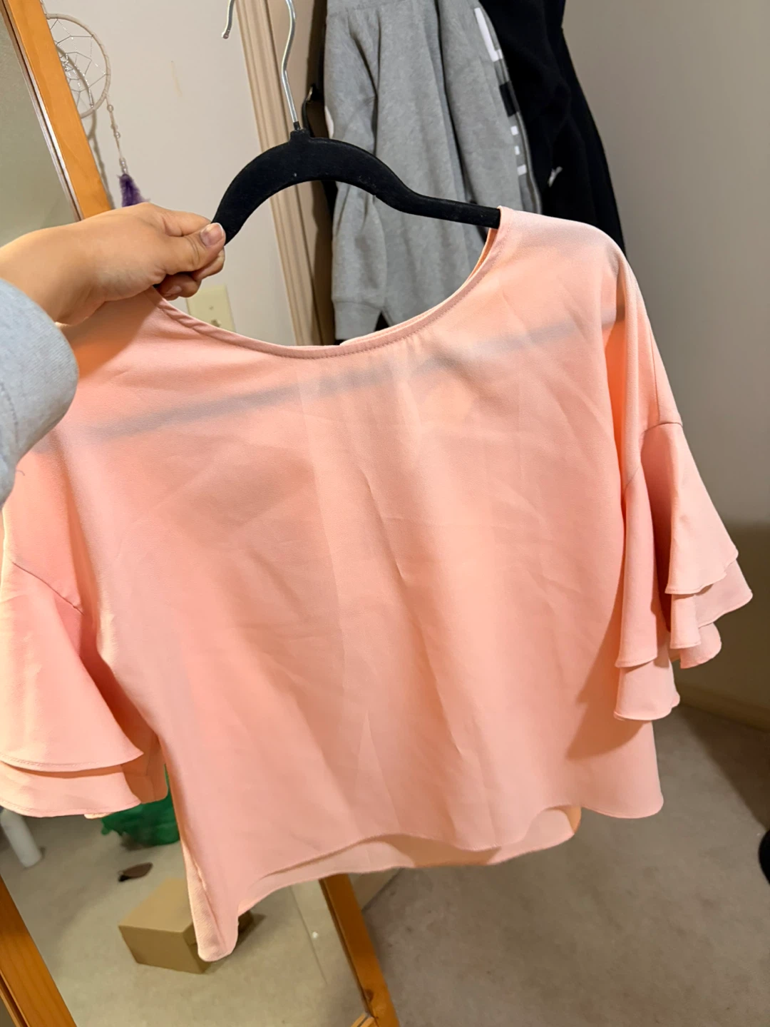 Forme Pink Ruffle Sleeve Blouse Size M