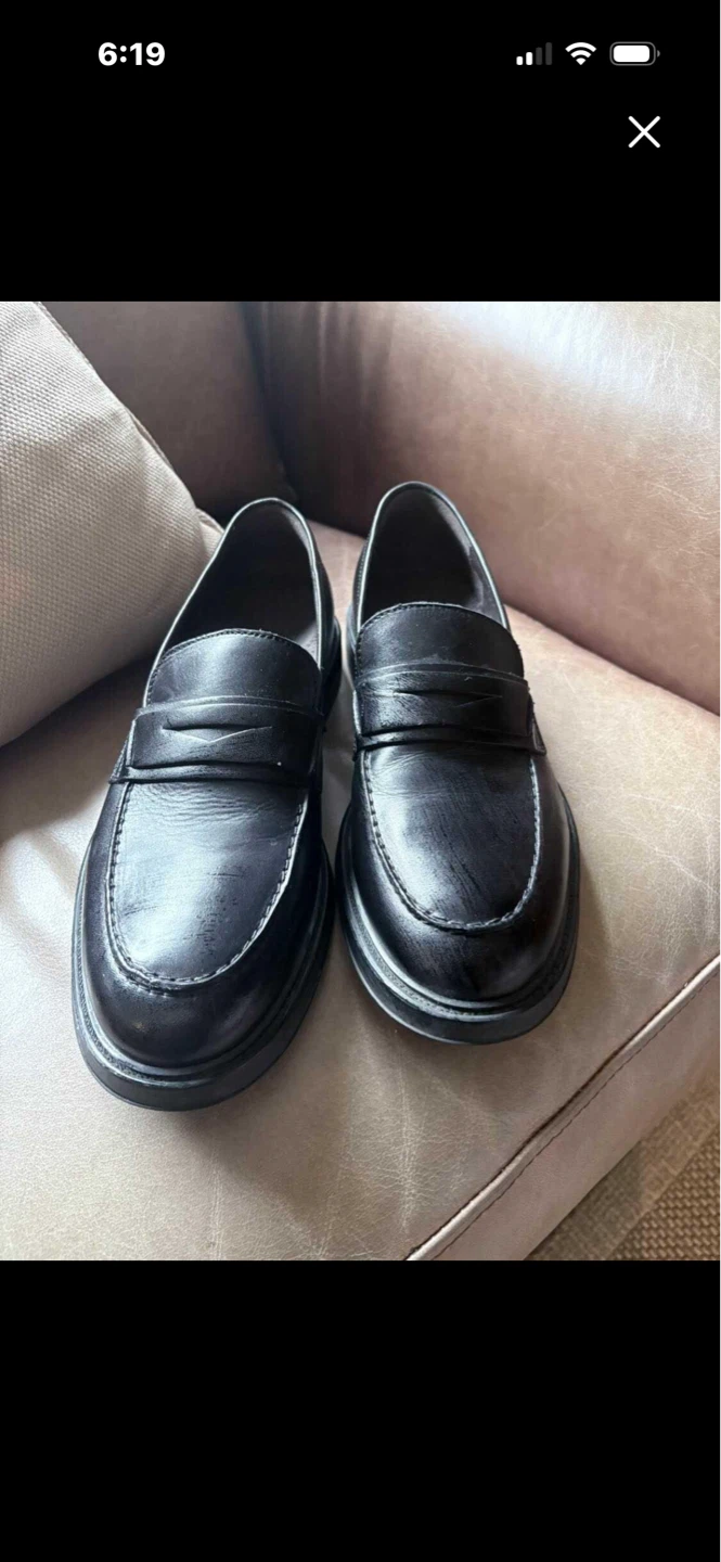 Black Leather Loafer Shoes