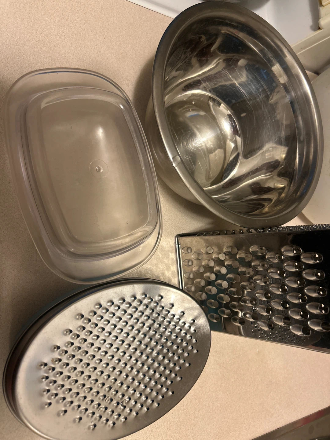 Stainless Steel Grater with Bowl and Lid