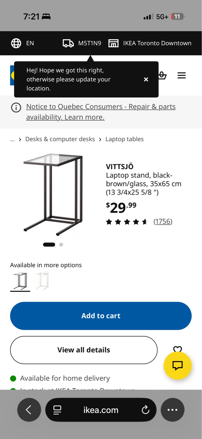 IKEA VITTSJÖ laptop stand-Black