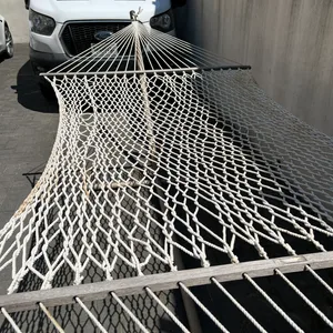 White Rope Hammock with Metal Stand