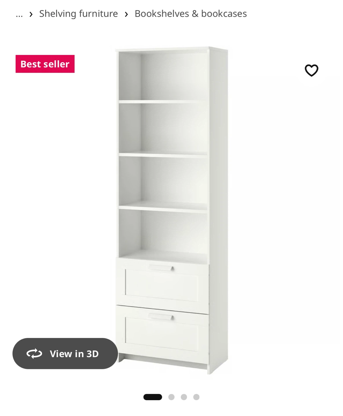 IKEA BRIMNES Bookcase with 2 Drawers